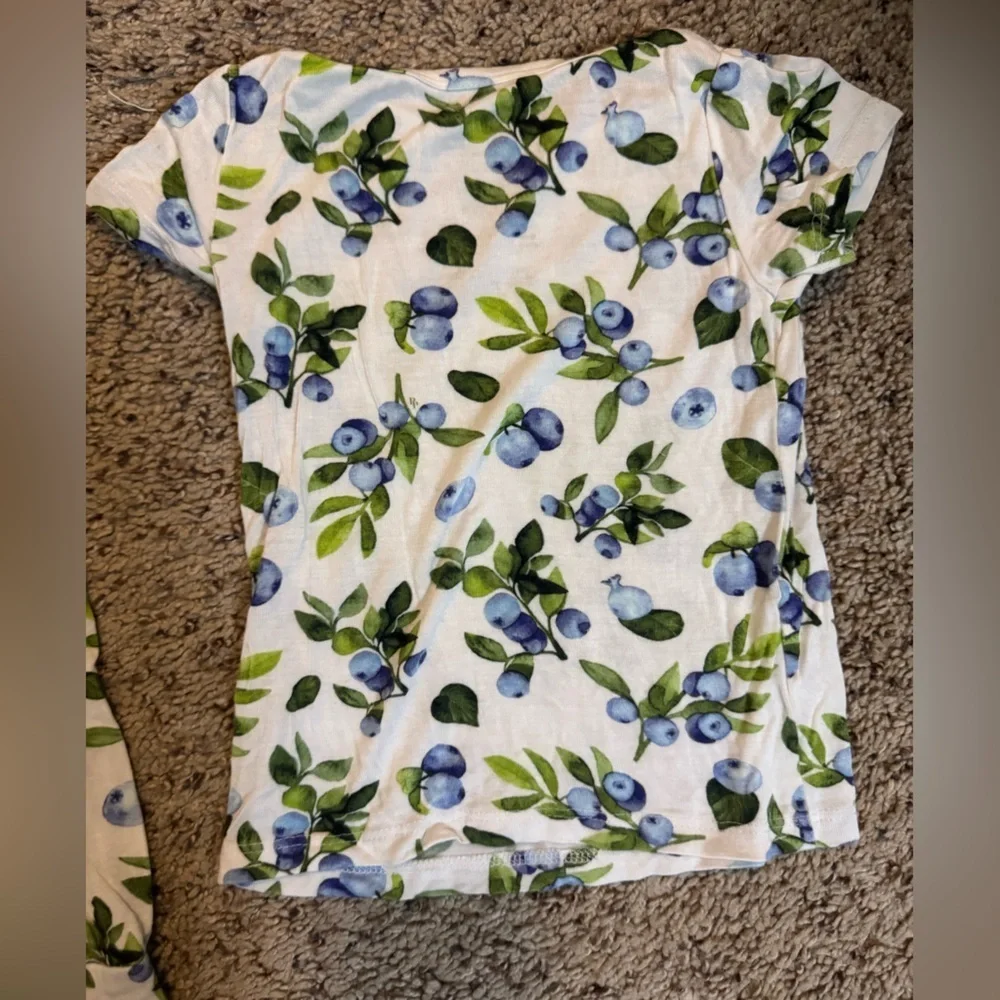Post Peanut Kids Blueberry Carolina Print Pajamas Set